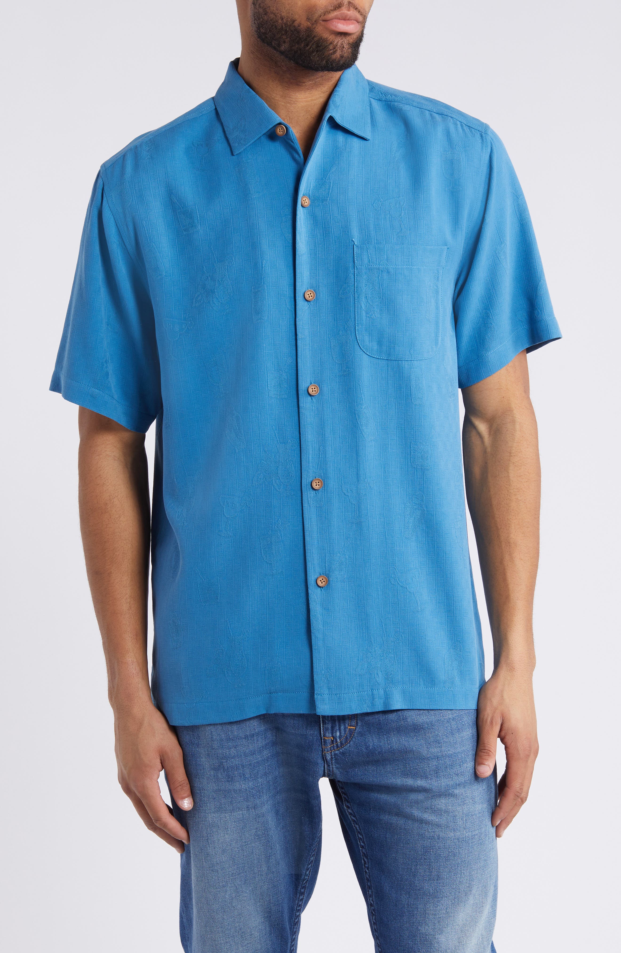 Silk Jacquard Shirt W/pockets