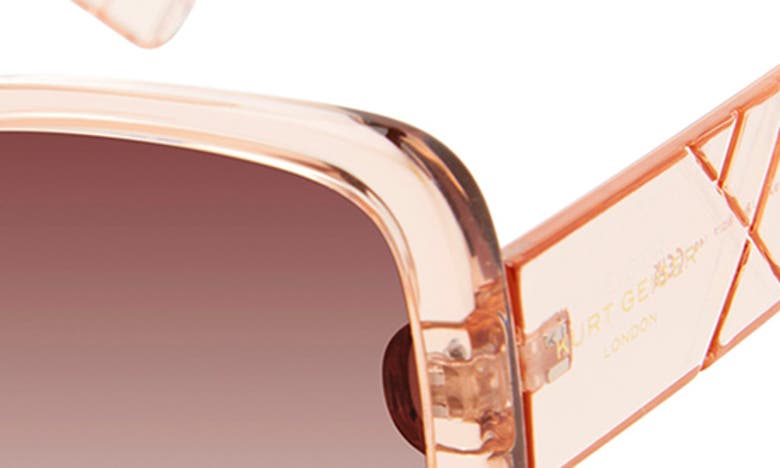 Kurt Geiger 59mm Square Sunglasses In Crystal Blush/ Brown Gradient