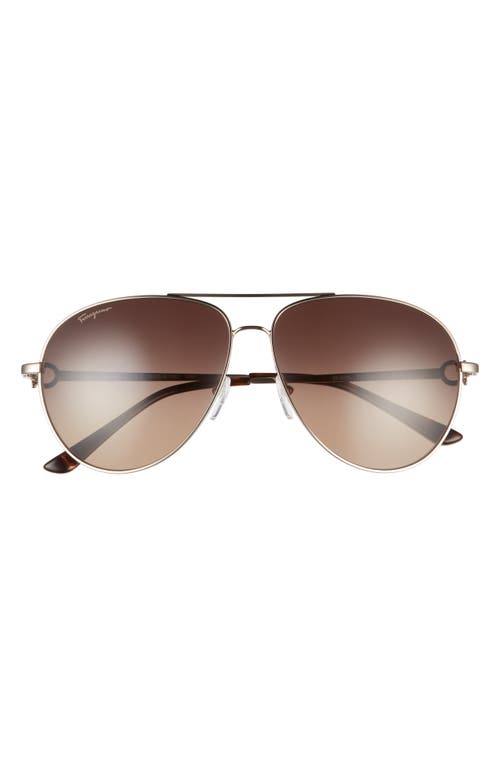 Ferragamo 61mm Timeless Aviator Sunglasses In Brown