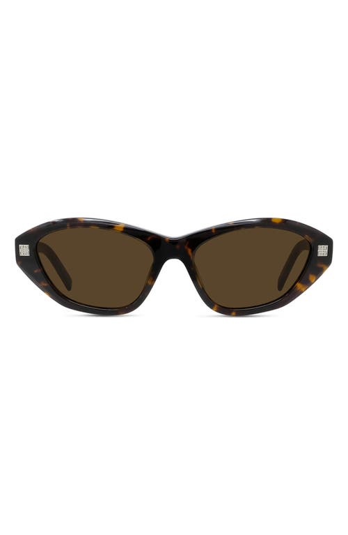 Shop Givenchy Gv Day 55mm Cat Eye Sunglasses In Dark Havana/roviex