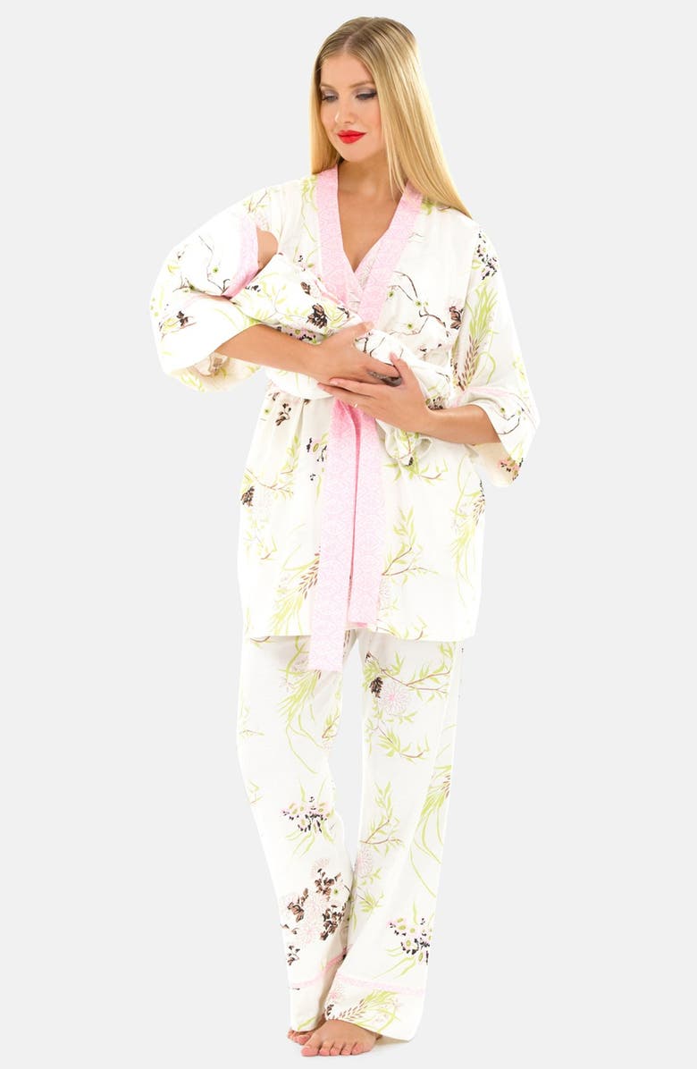 OLIAN Five-Piece Maternity Sleepwear Gift Set, Main, color, PINK PRINT