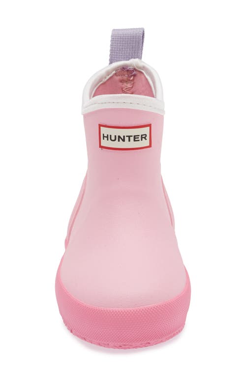 Shop Hunter Kids' Original Waterproof Chelsea Rain Boot In Pink Fizz/wisteria/white