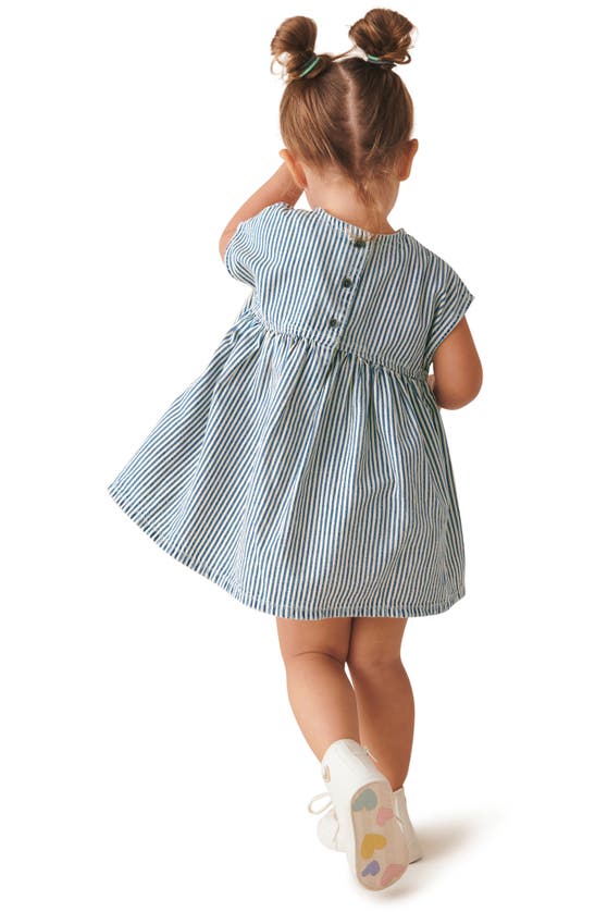 Shop Next Kids' Stripe Cotton Dress In Blue Stripe