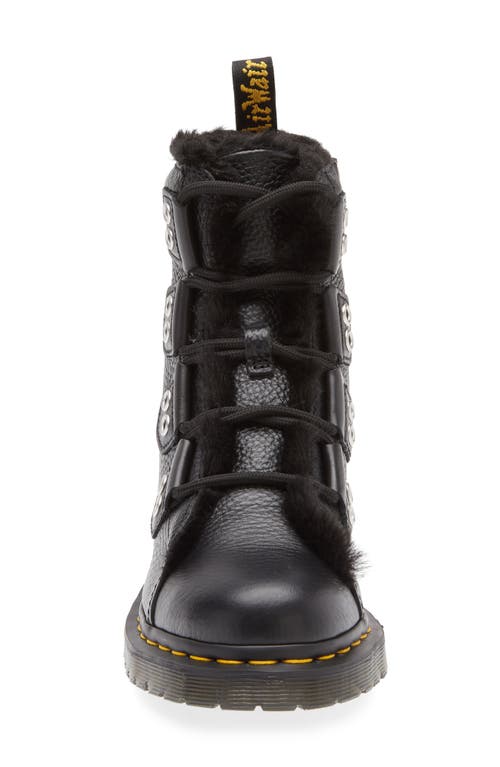 Dr. Martens' Dr. Martens 1460 Faux Fur Trim Ghillie Boot In Black