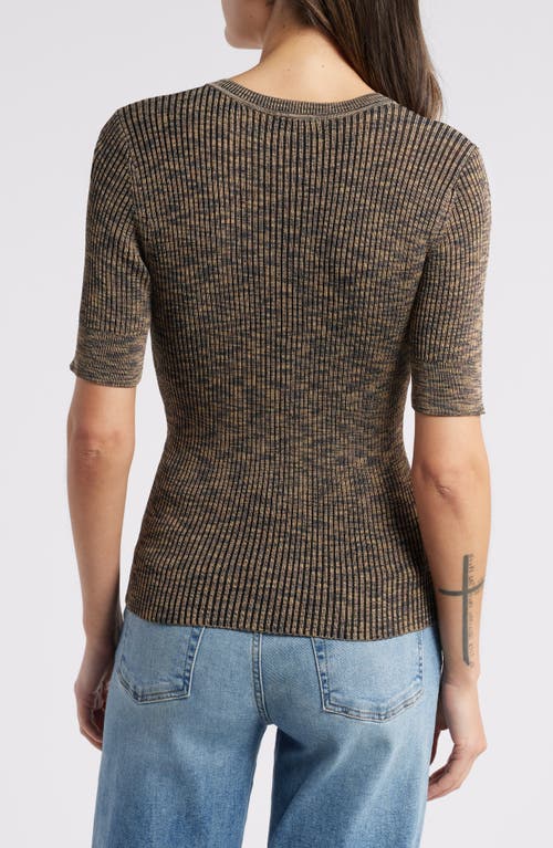 Shop Rails Toni Space Dye Henley Sweater In Mocha Space Dye