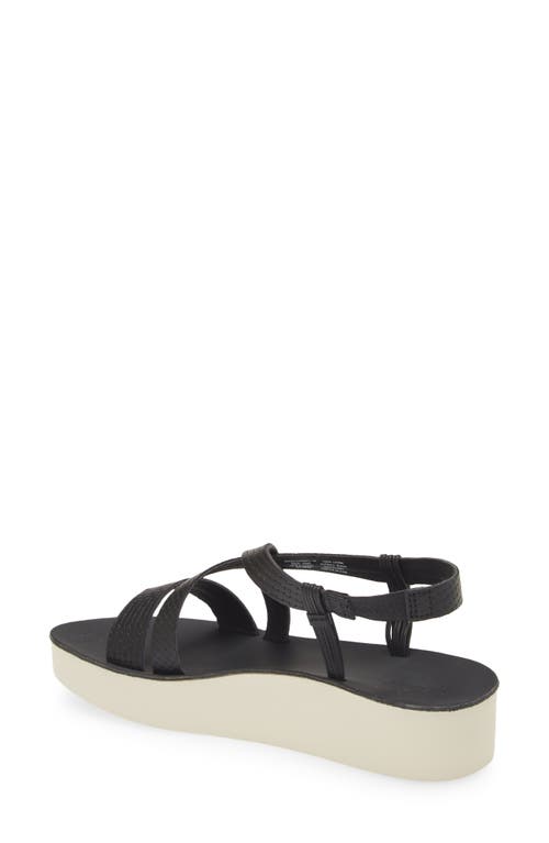 Olukai Onohi Strappy Platform Sandal In Black/white Sand