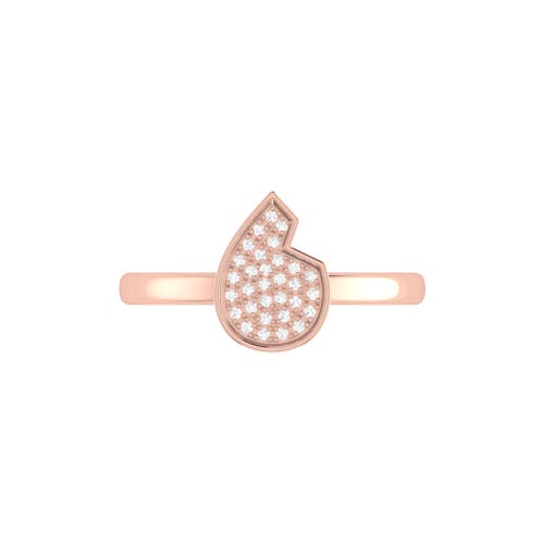 Luvmyjewelry Street Cycle Open Teardrop Sterling Silver Diamond Ring In 14kt Rose Gold Vermeil