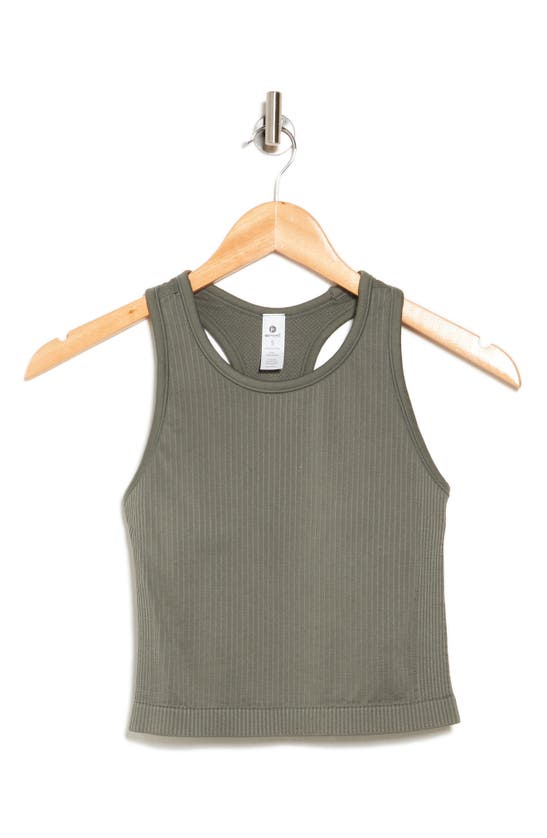 90 Degree By Reflex Racerback Cropped Tank With Bra In Mulled Basil