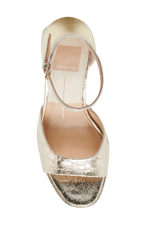 Shop Dolce Vita Pandro Ankle Strap Platform Sandal In Platinum Distressed Leather