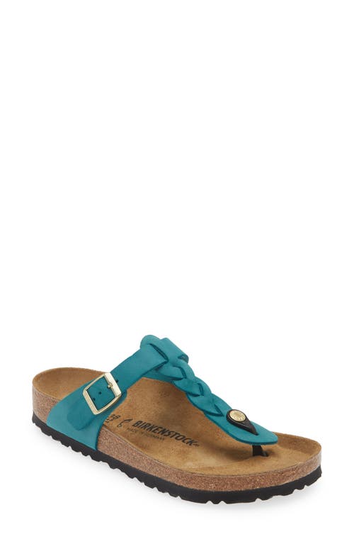 Birkenstock Gizeh Braided Slide Sandal Biscay Bay at Nordstrom,