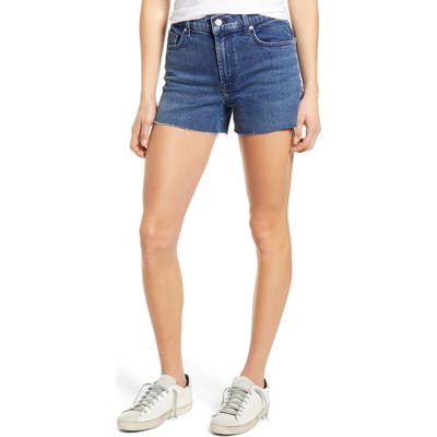 7 For All Mankind High Waist Cutoff Denim Shorts, Blue
