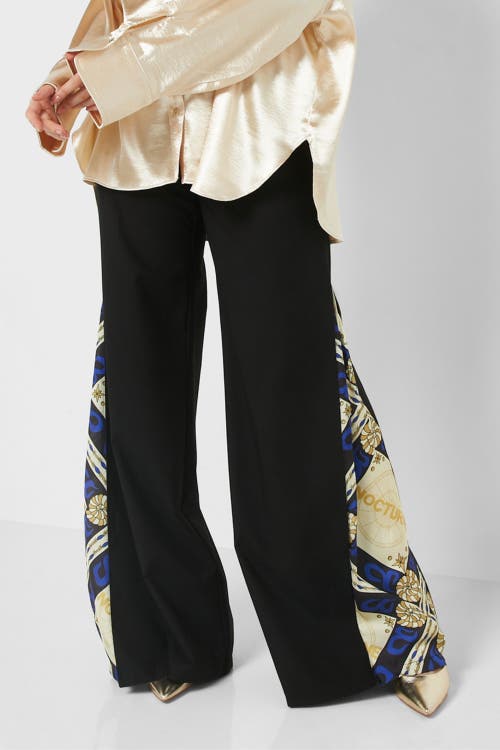 Nocturne Wide-Leg Satin Pants in Black at Nordstrom, Size X-Small