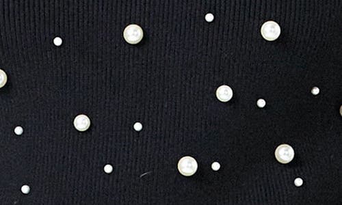 Endless Rose Imitation Pearl Embellished Sweater In Black