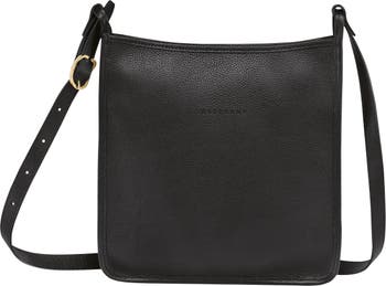 New Longchamp Black Leather Crossbody Bag