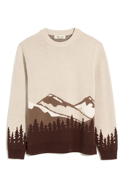 Madewell Mont Blanc Mountain Cotton & Merino Wool Sweater in Iced Grey at Nordstrom, Size Medium