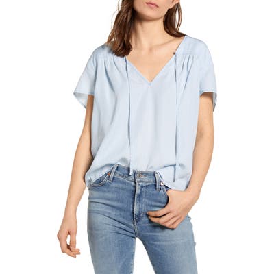 Rails Viera Tie Neck Top, Grey