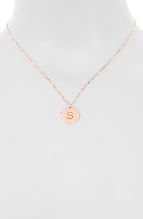 Meshmerise Initial Disc Pendant Necklace In Rose-s