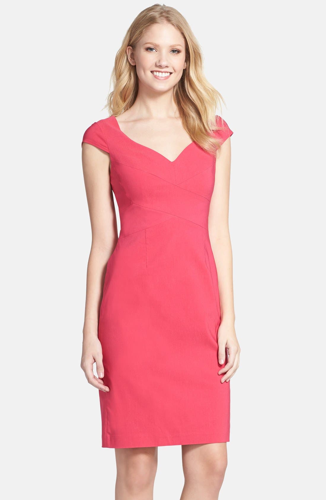 Adrianna Papell Seamed Cap Sleeve Sheath Dress Nordstrom