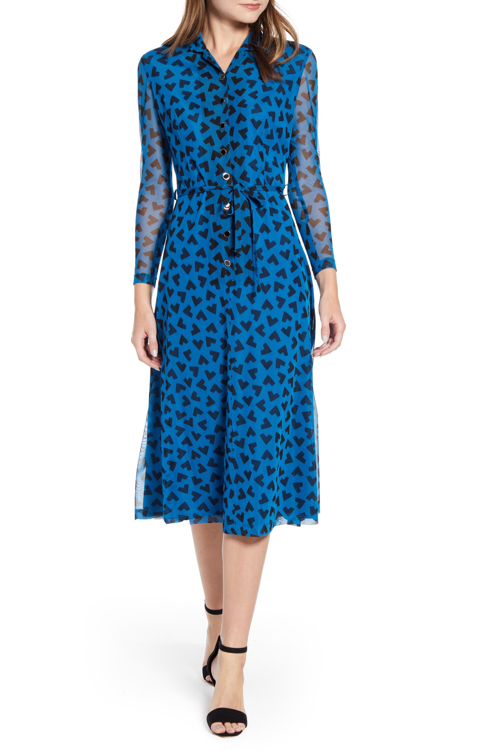 Anne Klein Long Sleeve Midi Dress | Nordstrom