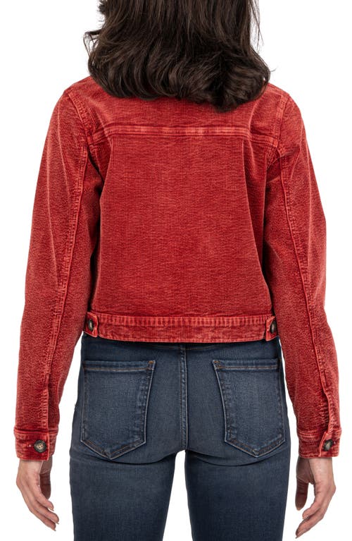 Kut From The Kloth Julie Corduroy Crop Jacket In Red