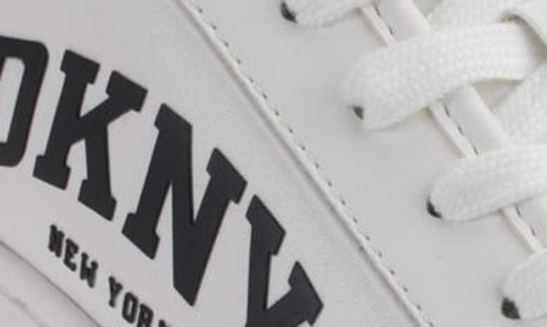 Shop Dkny Logo Sneaker In Bright White/ Blue