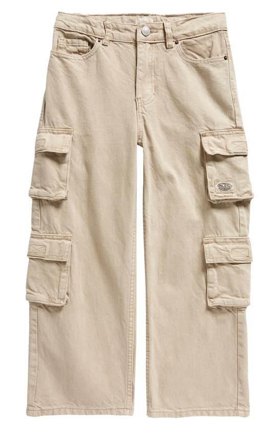Pacsun Kids' Nonstretch Wide Leg Cargo Jeans In Neutral