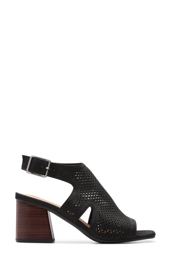 Shop Clarks (r) Siara 65 Flow Ankle Strap Sandal In Black Nubuck