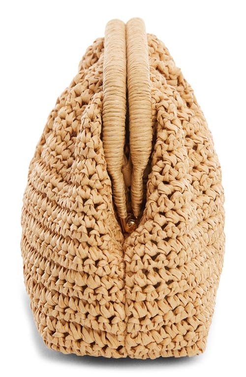 Shop Mango Amalfi Crochet Straw Clutch In Light Beige