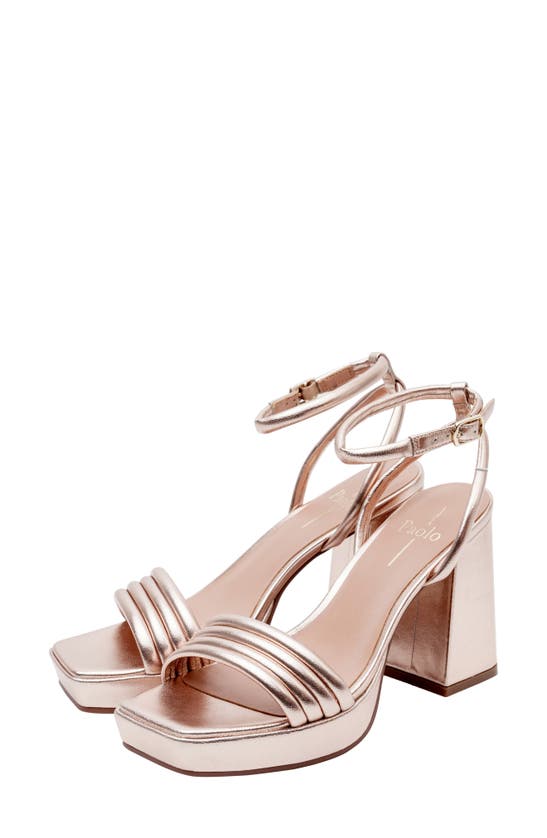 Linea Paolo Eve Ankle Strap Platform Sandal In Rose Quartz