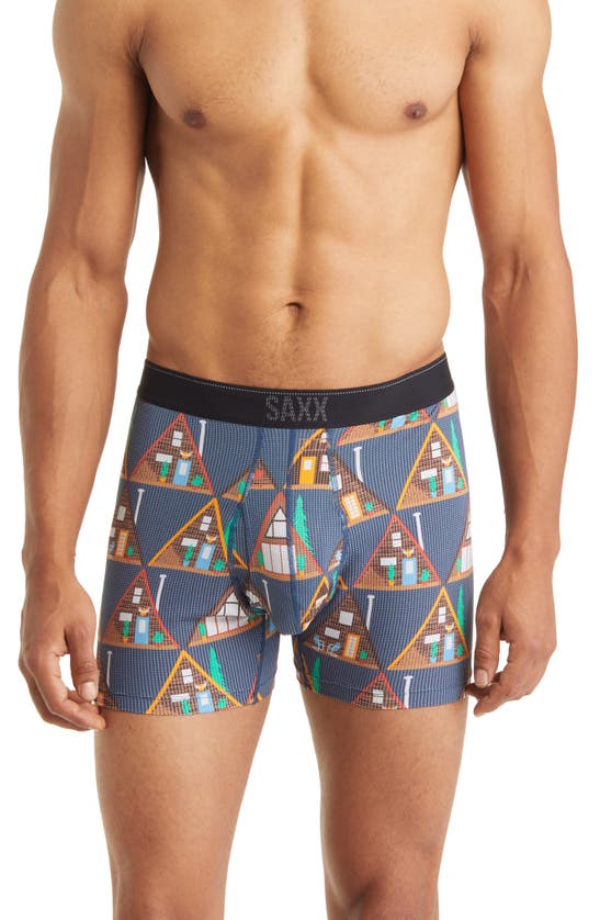 Saxx Quest Quick Dry Mesh Boxer Briefs In Dark Denim A Ok Frame