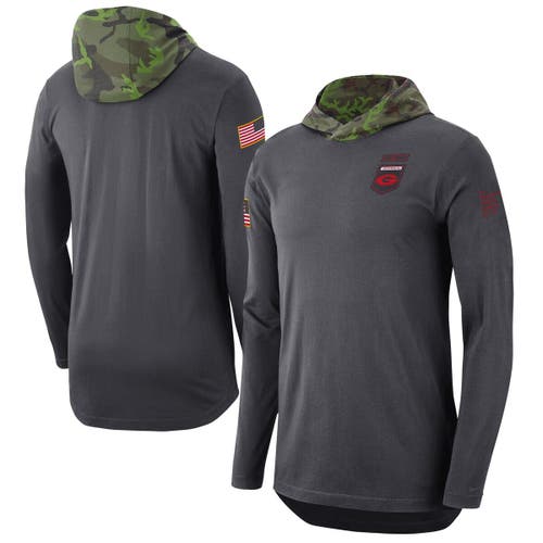 Men's Nike Anthracite Georgia Bulldogs Military Long Sleeve Hoodie T-Shirt