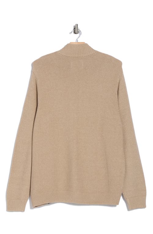 Lucky Brand Cotton Quarter Zip Sweater In Silver Mink