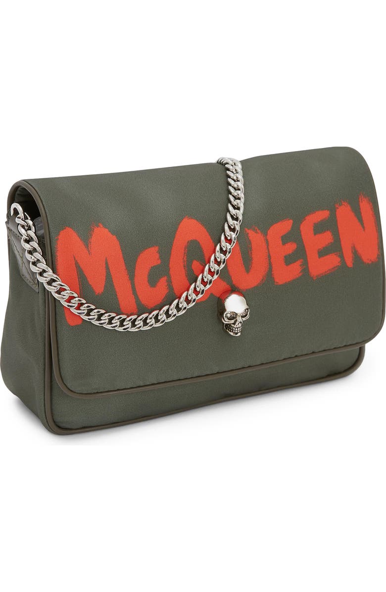 Alexander McQueen Small Skull Graffiti Logo Shoulder Bag, Alternate, color, 