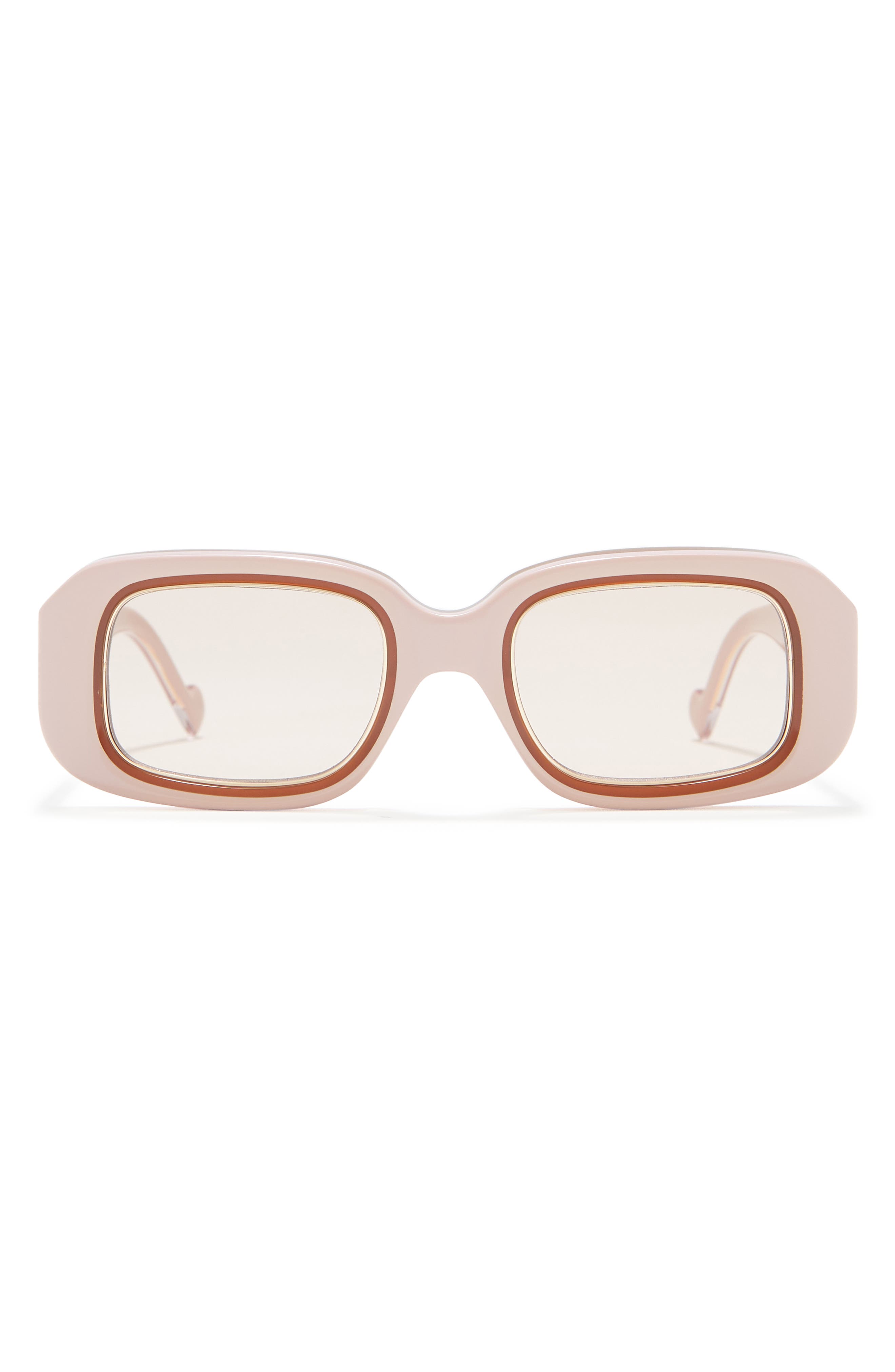 Zimmermann Fortune 49mm Rectangle Sunglasses In Dusty Pink / Tan Tint