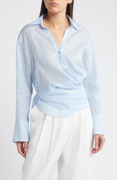 MANGO Lirio Wrap Shirt Pastel Blue at Nordstrom,