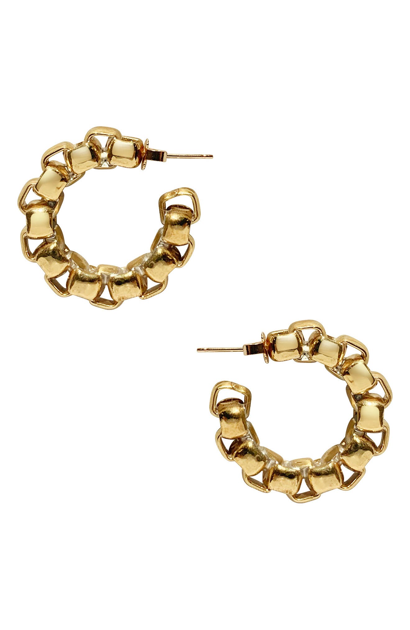 Laura Lombardi Martina Chain Hoop Earrings in Brass at Nordstrom