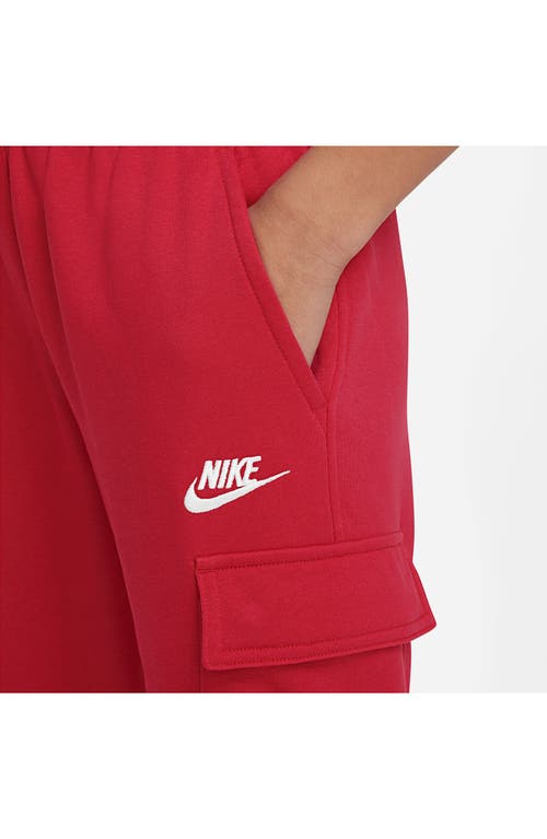 Shop Nike Kids' Sportswear Club Fleece Cargo Joggers In University Red/white