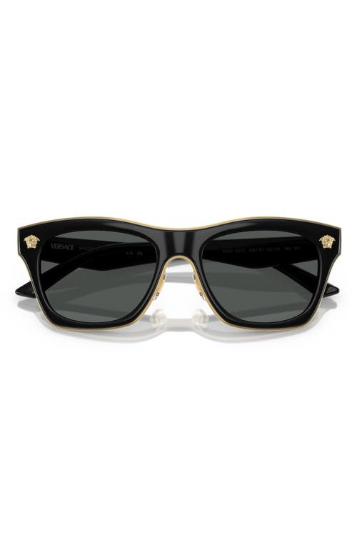 Versace 53mm Rectangular Sunglasses In Black