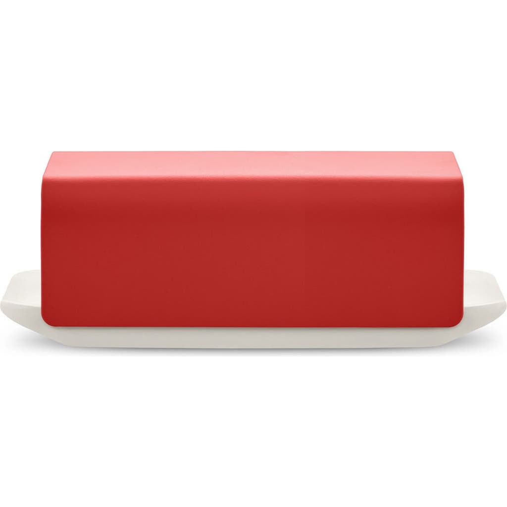 Alessi Mattina Butter Dish In Red