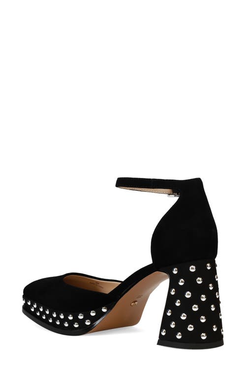 Pelle Moda Dietta Ankle Strap Platform Pump In Black