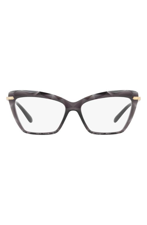 Dolce&Gabbana 53mm Cat Eye Optical Glasses in Transparent Grey 