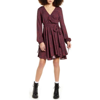 Lira Clothing Paris Tie Cuff Dress, Burgundy