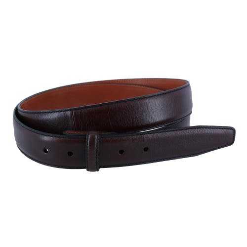 Shop Trafalgar Big & Tall Feather Edge Pebble Leather Harness Belt Strap In Brown