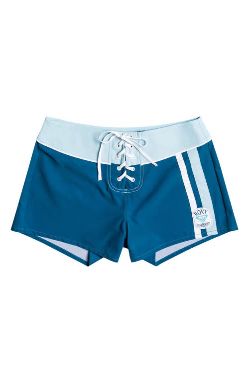 Roxy Life Capsule Swim Shorts in Moroccan Blue at Nordstrom, Size Medium