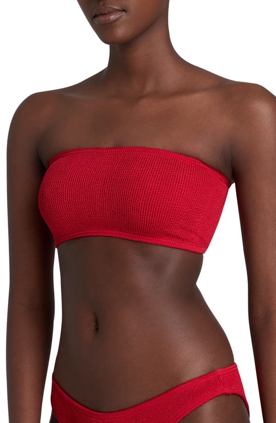 Shop Bondeye Bound By Bond-eye Sierra Ribbed Bandeau Bikini Top In Baywatch Red