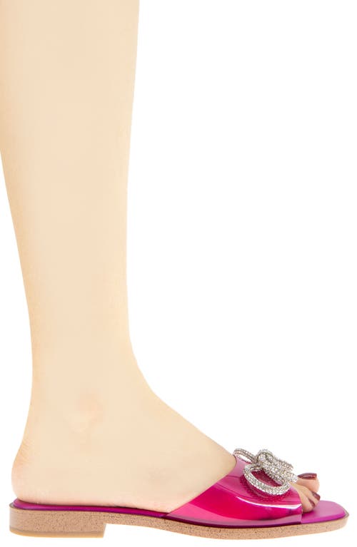 Bcbgeneration Laffi Womens Bow Man Made Slide Sandals In Viva Pink