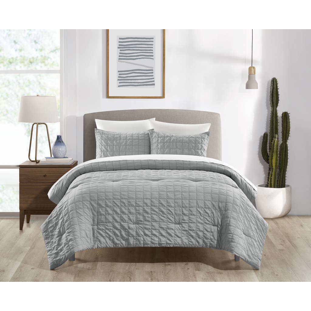 Chic Jessa Washed Garment Dyed 7-piece Comforter Set In Gray