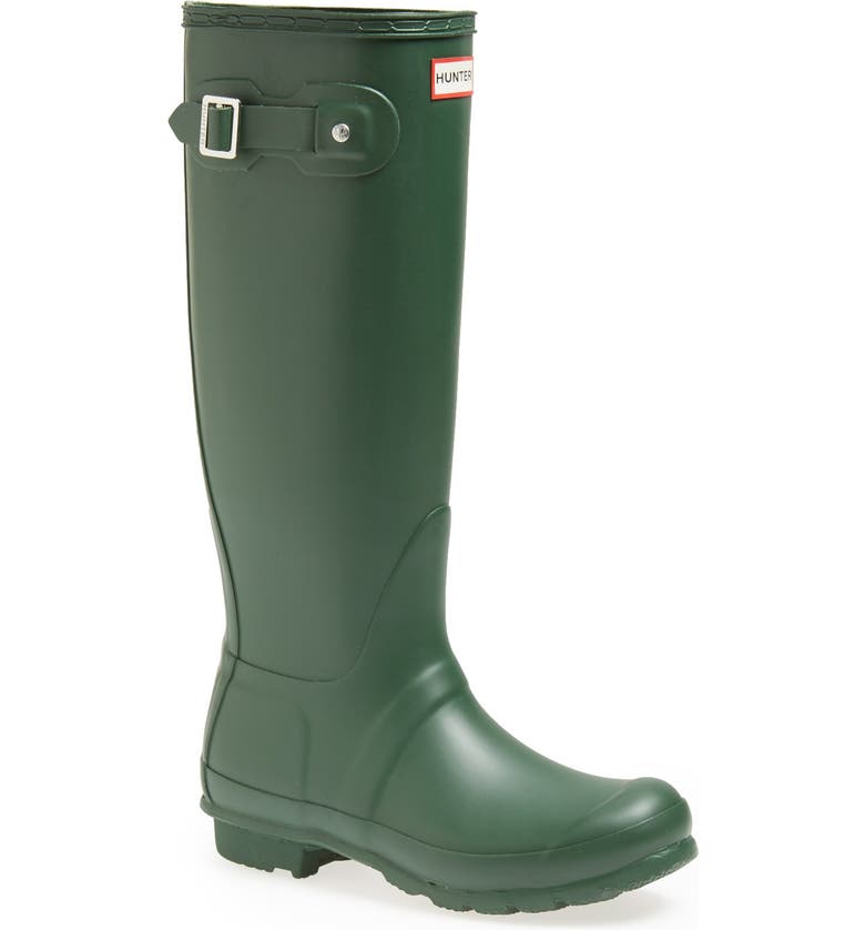 HUNTER Original Tall Waterproof Rain Boot, Main, color, HUNTER GREEN