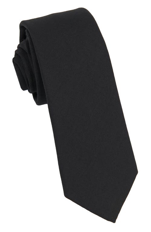 Shop Brooklyn Brigade Solid Cotton Tie In Black