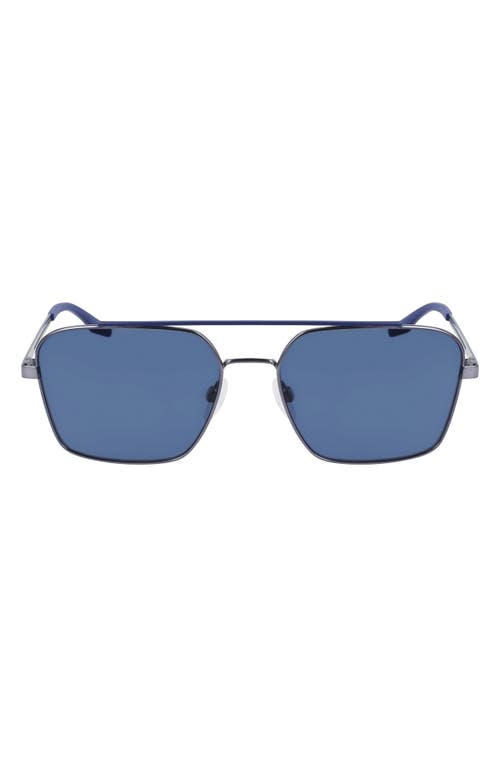 Converse Activate 56mm Navigator Sunglasses in Satin Gunmetal/Navy/Blue